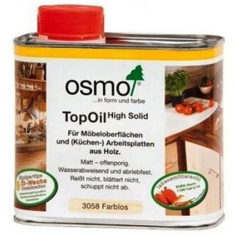 Масло Osmo 3058 0,5л TopOil для столешниц бесцветное матовое купить