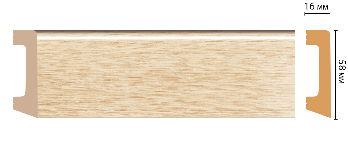 Плинтус напольный Decomaster D234-71 58х16 мм