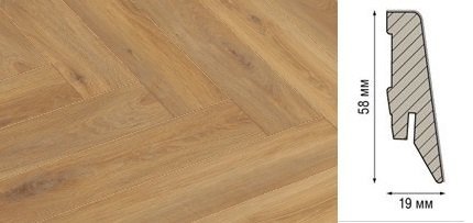 Плинтус Kronotex Ktex1 МДФ 58x19 мм D 3861