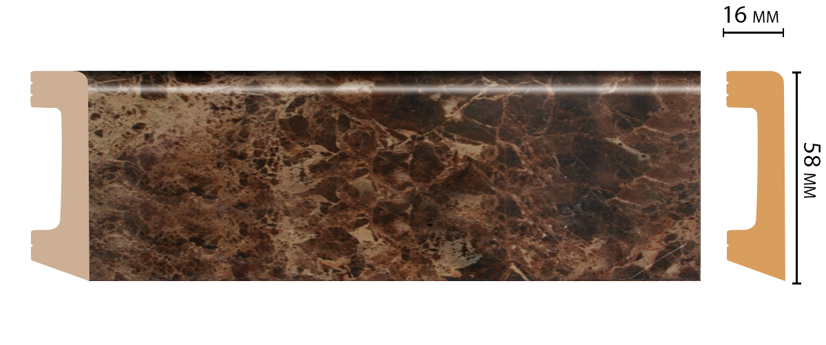 Плинтус напольный Decomaster D234-713 58х16 мм