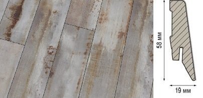 Плинтус Kronotex Ktex1 МДФ 58x19 мм D 4801