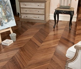 Инженерная доска Vecchio Parquet Французская ёлочка Европейский Орех Монреаль